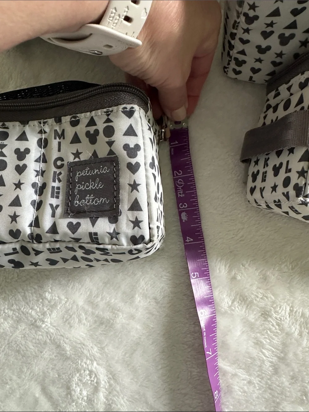 Petunia Pickle Bottom Disney Gray & White Patterned Bag Pouch Set
